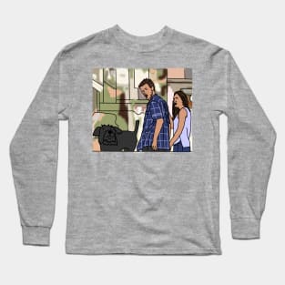 Cute Dog Distracts Boyfriend Long Sleeve T-Shirt